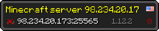 Userbar 320x64 in minecraft style for 98.234.20.173:25565