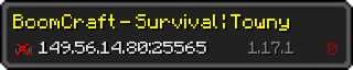 Userbar 320x64 in Minecraft-Stil für den Server 149.56.14.80:25565