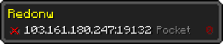 Userbar 320x64 in minecraft style for 103.161.180.247:19132