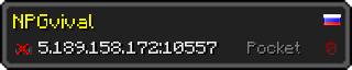 Userbar 320x64 in Minecraft-Stil für den Server 5.189.158.172:10557