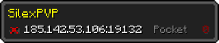 Userbar 320x64 in Minecraft-Stil für den Server 185.142.53.106:19132