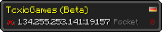 Userbar 320x64 in Minecraft-Stil für den Server 134.255.253.141:19157