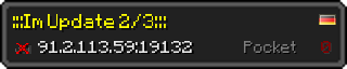 Userbar 320x64 in Minecraft-Stil für den Server 91.2.113.59:19132