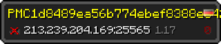 Userbar 320x64 in minecraft style for 213.239.204.169:25565