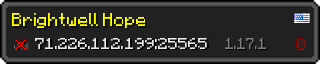 Userbar 320x64 in Minecraft-Stil für den Server 71.226.112.199:25565