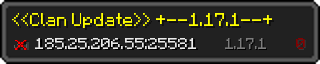 Userbar 320x64 in Minecraft-Stil für den Server 185.25.206.55:25581