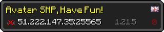 Userbar 320x64 in minecraft style for 51.222.147.35:25565