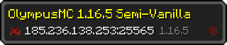 Userbar 320x64 in Minecraft-Stil für den Server 185.236.138.253:25565