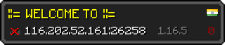 Userbar 320x64 in Minecraft-Stil für den Server 116.202.52.161:26258