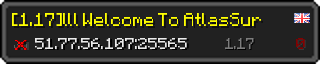 Userbar 320x64 in minecraft style for 51.77.56.107:25565