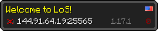 Userbar 320x64 in minecraft style for 144.91.64.19:25565