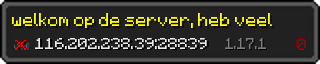 Userbar 320x64 in Minecraft-Stil für den Server 116.202.238.39:28839