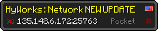 Userbar 320x64 in Minecraft-Stil für den Server 135.148.6.172:25763