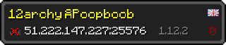 Userbar 320x64 in Minecraft-Stil für den Server 51.222.147.227:25576