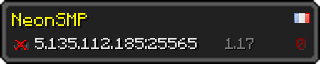 Userbar 320x64 in Minecraft-Stil für den Server 5.135.112.185:25565