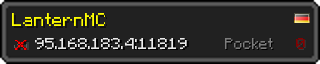 Userbar 320x64 in minecraft style for 95.168.183.4:11819