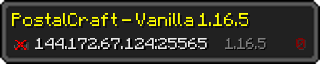 Userbar 320x64 in Minecraft-Stil für den Server 144.172.67.124:25565