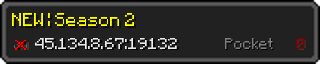 Userbar 320x64 in Minecraft-Stil für den Server 45.134.8.67:19132