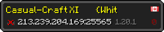 Userbar 320x64 in minecraft style for 213.239.204.169:25565