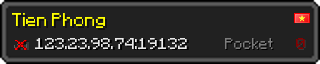 Userbar 320x64 in minecraft style for 123.23.98.74:19132