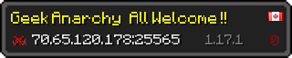 Userbar 320x64 in minecraft style for 70.65.120.178:25565