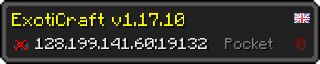 Userbar 320x64 in minecraft style for 128.199.141.60:19132