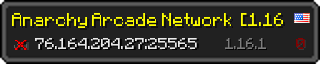 Userbar 320x64 in minecraft style for 76.164.204.27:25565