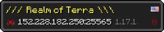 Userbar 320x64 in minecraft style for 152.228.182.250:25565