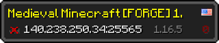 Userbar 320x64 in Minecraft-Stil für den Server 140.238.250.34:25565