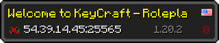 Userbar 320x64 in Minecraft-Stil für den Server 54.39.14.45:25565