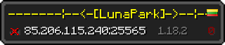 Userbar 320x64 in Minecraft-Stil für den Server 85.206.115.240:25565