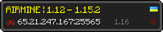 Userbar 320x64 in minecraft style for 65.21.247.167:25565