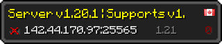 Userbar 320x64 in minecraft style for 142.44.170.97:25565