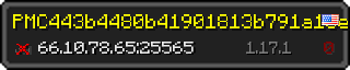 Userbar 320x64 in minecraft style for 66.10.78.65:25565