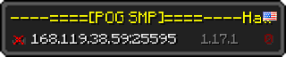 Userbar 320x64 in Minecraft-Stil für den Server 168.119.38.59:25595