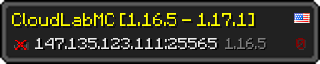 Userbar 320x64 in Minecraft-Stil für den Server 147.135.123.111:25565