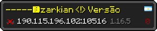 Userbar 320x64 in minecraft style for 190.115.196.102:10516