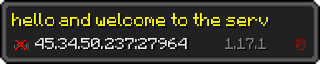 Userbar 320x64 in Minecraft-Stil für den Server 45.34.50.237:27964