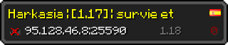 Userbar 320x64 in minecraft style for 95.128.46.8:25590