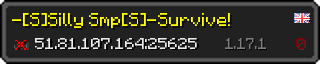 Userbar 320x64 in Minecraft-Stil für den Server 51.81.107.164:25625