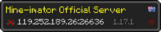 Userbar 320x64 in Minecraft-Stil für den Server 119.252.189.26:26636