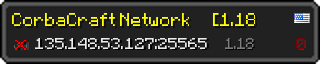 Userbar 320x64 in Minecraft-Stil für den Server 135.148.53.127:25565