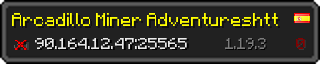 Userbar 320x64 in minecraft style for 90.164.12.47:25565