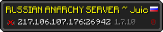 Userbar 320x64 in Minecraft-Stil für den Server 217.106.107.176:26942