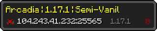 Userbar 320x64 in Minecraft-Stil für den Server 104.243.41.232:25565