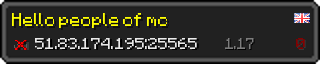 Userbar 320x64 in Minecraft-Stil für den Server 51.83.174.195:25565