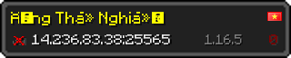 Userbar 320x64 in Minecraft-Stil für den Server 14.236.83.38:25565