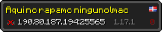 Userbar 320x64 in minecraft style for 190.80.187.194:25565