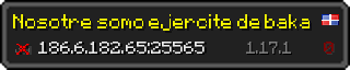 Userbar 320x64 in minecraft style for 186.6.182.65:25565