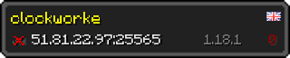 Userbar 320x64 in Minecraft-Stil für den Server 51.81.22.97:25565